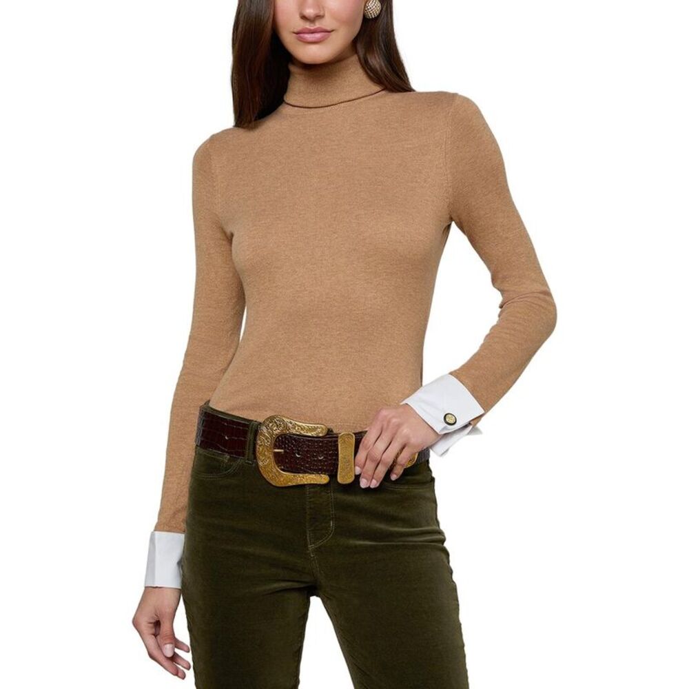 L’Agence Womens Flora Poplin Cuff Sweater